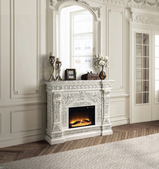 Acme Vanaheim Antique White Fireplace