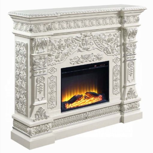 Acme Vanaheim Antique White Fireplace - Image 3
