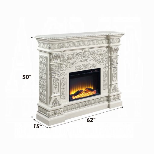 Acme Vanaheim Antique White Fireplace - Image 7