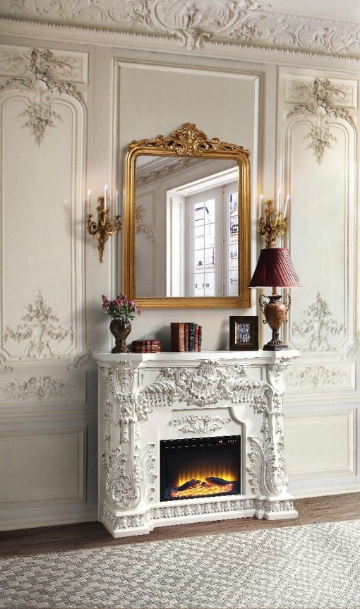 Acme Adara Antique White Fireplace - Image 2