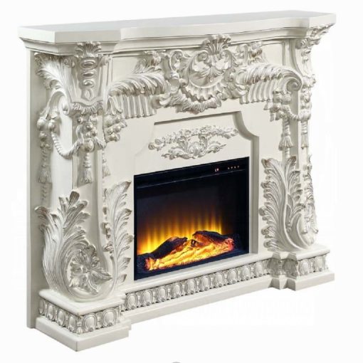 Acme Adara Antique White Fireplace - Image 4