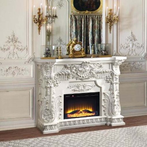 Acme Adara Antique White Fireplace