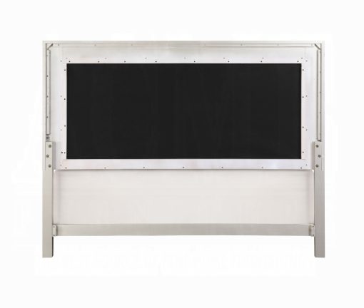 Acme Sliver fluff Synthetic Leather & Champagne Bed with Led - Image 8