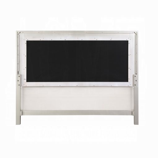 Acme Sliver fluff Synthetic Leather & Champagne Bed with Led & Storages - Image 7