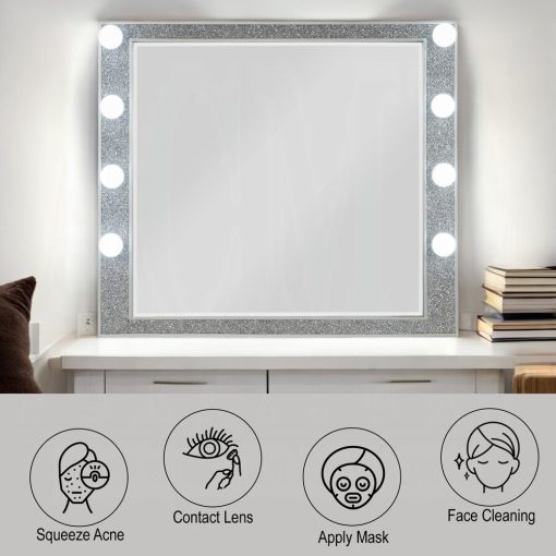 Acme Sliver fluff Mirrored & Champagne Mirror with Light - Image 6
