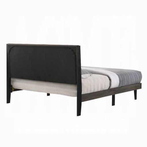 Acme Valdemar Brown Fabric & Weathered Gray Bed - Image 5