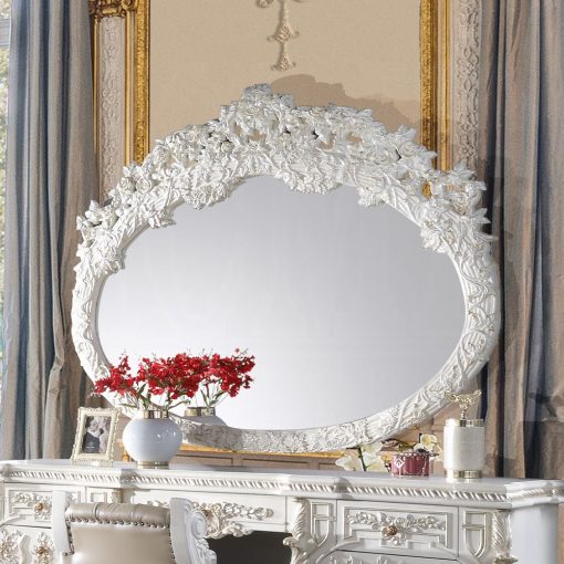 Acme Vanaheim Composite Wood Antique White Mirror