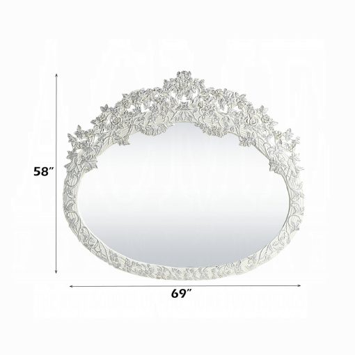 Acme Vanaheim Composite Wood Antique White Mirror - Image 5