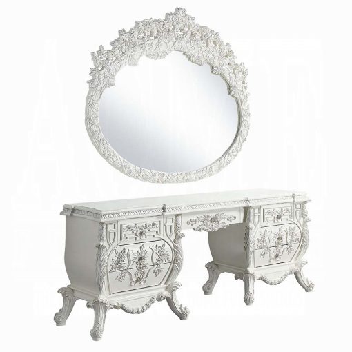 Acme Vanaheim Antique White Vanity Desk - Image 2