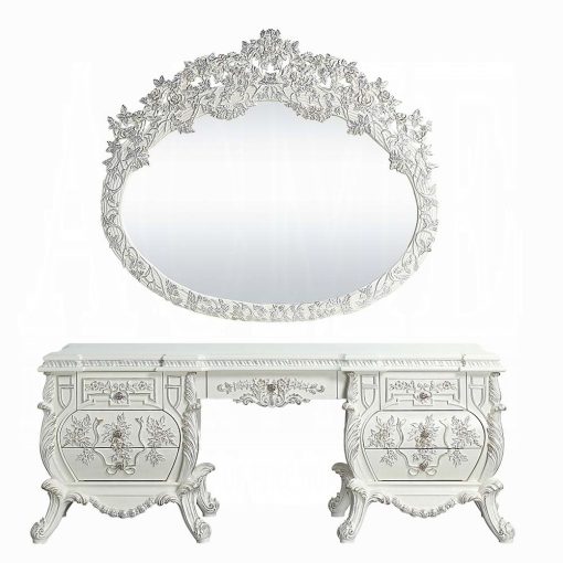 Acme Vanaheim Antique White Vanity Desk - Image 3