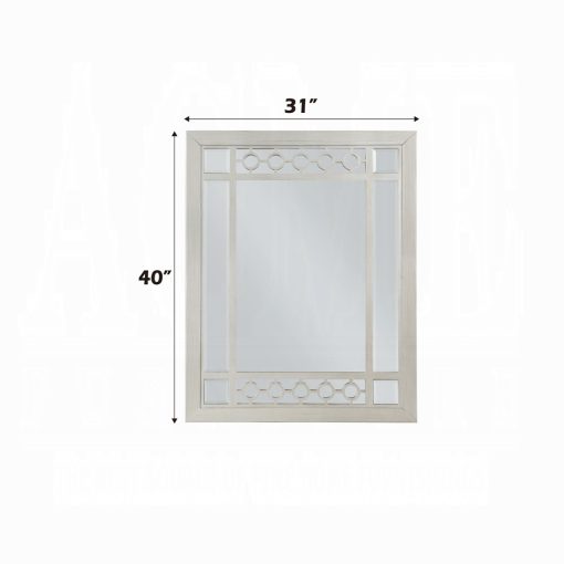Acme Varian Silver & Mirrored Mirror - Image 4