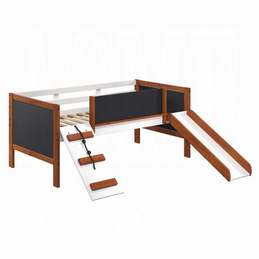 Acme Aurea Cherry Oak & White Twin Loft Bed with Slide - Image 3