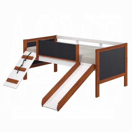 Acme Aurea Cherry Oak & White Twin Loft Bed with Slide - Image 4