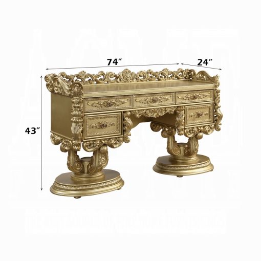 Acme Bernadette Gold Vanity Desk - Image 8