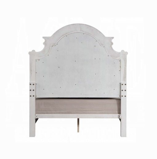 Acme Florian Gray Fabric & Antique White Queen Bed - Image 5
