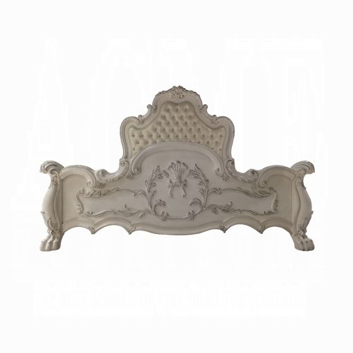 Acme Dresden Synthetic Leather & Bone White Bed - Image 3