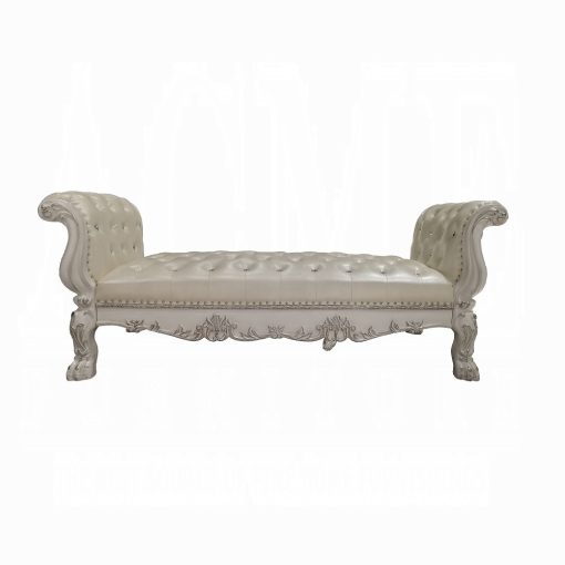 Acme Dresden Synthetic Leather & Bone White Bench - Image 2