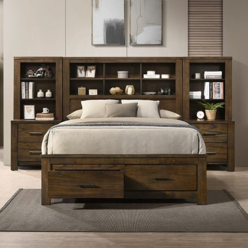 Acme Merrilee II Composite Wood Oak Bed with  Storage