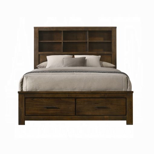 Acme Merrilee II Composite Wood Oak Bed with  Storage - Image 2