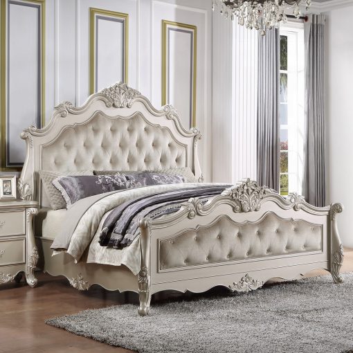 Acme Bently Fabric & Champagne Bed