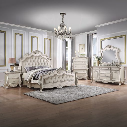 Acme Bently Fabric & Champagne Bed - Image 6