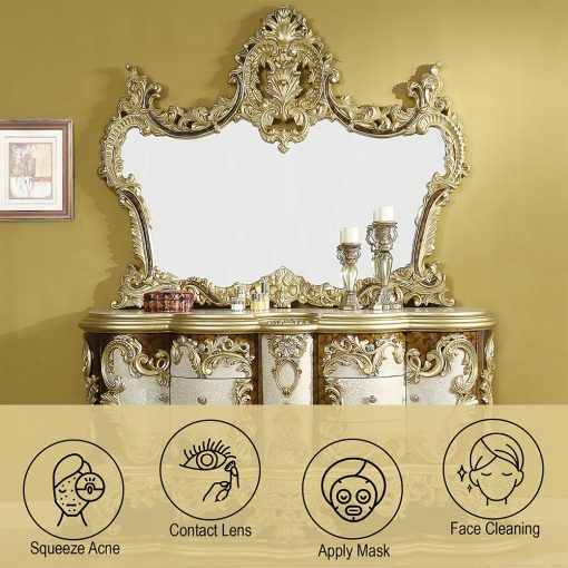 Acme Desiderius Antique Gold & Hand Painted Brown Mirror - Image 4