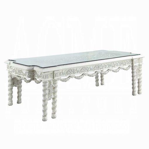 Acme Vanaheim Antique White Dining Table - Image 2