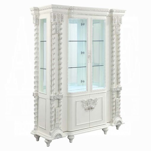 Acme Vanaheim Antique White Curio Cabinet - Image 4