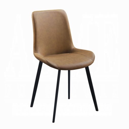 Acme Abiram Brown Synthetic Leather Side Chair - Set of 2 - Image 3