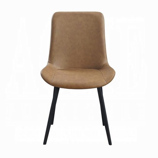 Acme Abiram Brown Synthetic Leather Side Chair - Set of 2 - Image 4
