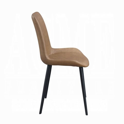 Acme Abiram Brown Synthetic Leather Side Chair - Set of 2 - Image 5