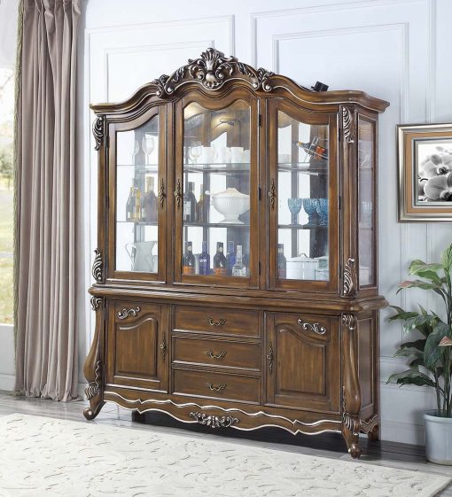 Acme Latisha Antique Oak Buffet & Hutch