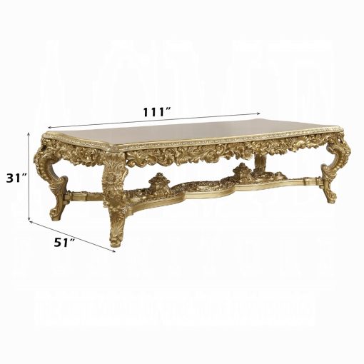 Acme Bernadette Gold Dining Table - Image 6