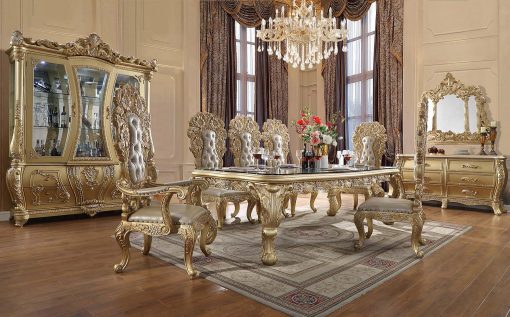 Acme Cabriole Gold  Dining Table - Image 2