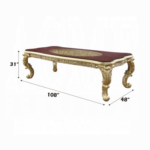 Acme Cabriole Gold  Dining Table - Image 3