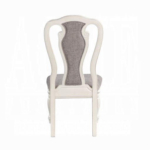 Acme Florian Gray Fabric & Antique White Side Chair - Set of 2 - Image 5