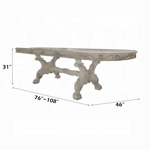 Acme Dresden Bone White Dining Table - Image 4