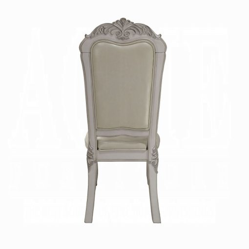 Acme Dresden Synthetic Leather Fabric & Bone White Side Chair - Set of 2 - Image 4
