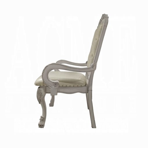 Acme Dresden Synthetic Leather & Bone White Upholstered Arm Chair - Set of 2 - Image 4