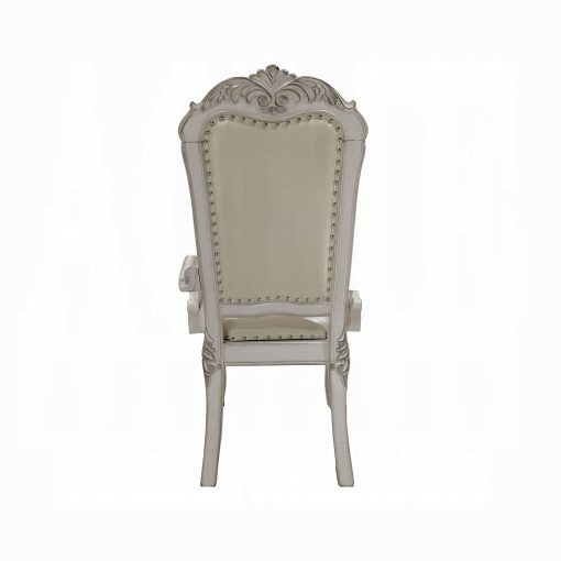 Acme Dresden Synthetic Leather & Bone White Upholstered Arm Chair - Set of 2 - Image 5