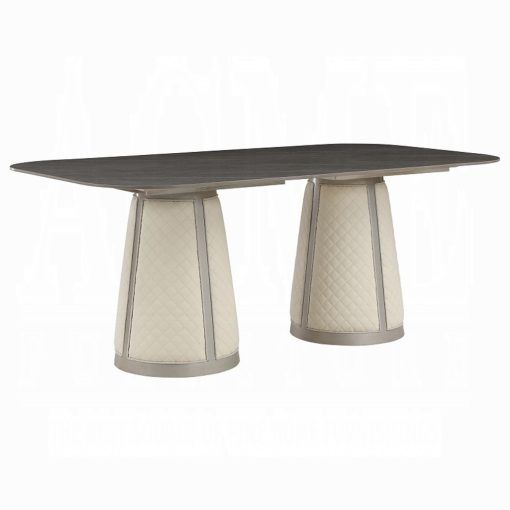Acme Kasa Sintered Stone Top & Champagne Dining Table - Image 2