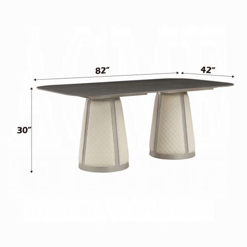Acme Kasa Sintered Stone Top & Champagne Dining Table - Image 6