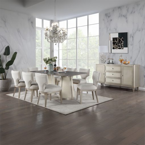 Acme Kasa Sintered Stone Top & Champagne Dining Table - Image 5