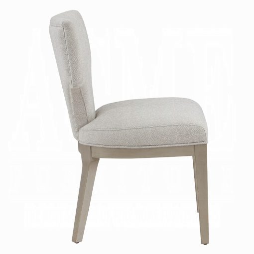 Acme Kasa Linen & Champagne Side Chair - Set of 2 - Image 4