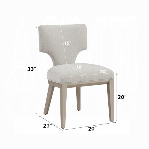 Acme Kasa Linen & Champagne Side Chair - Set of 2 - Image 7