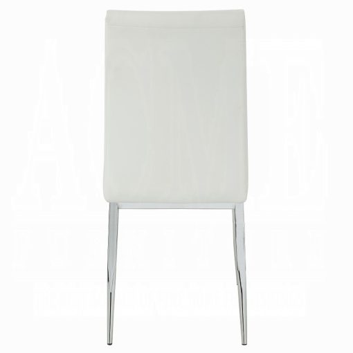 Acme Kamaile Beige Synthetic Leather & Chrome Side Chair - Set of 2 - Image 5