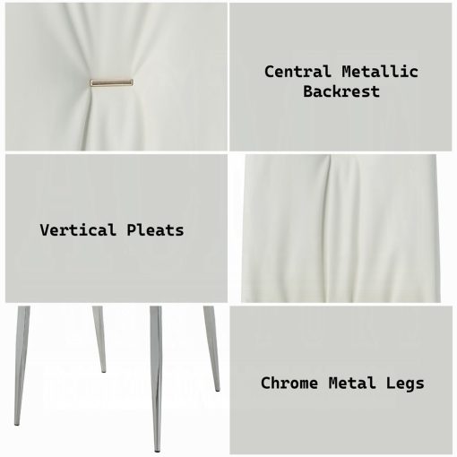 Acme Kamaile Beige Synthetic Leather & Chrome Side Chair - Set of 2 - Image 10