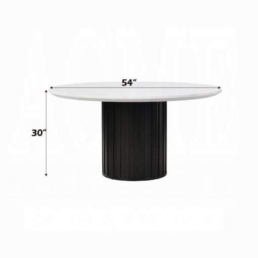 Acme Jaramillo Round Dining Table with Engineered Marble Top - Image 6