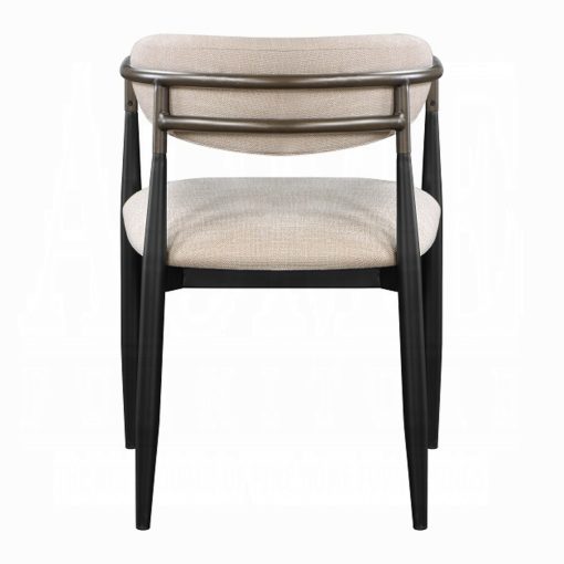 Acme Jaramillo Beige Chenille & Black Arm Chair - Set of 2 - Image 5