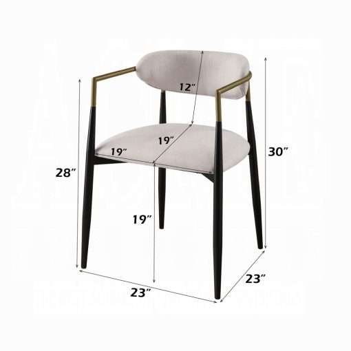 Acme Jaramillo Beige Chenille & Black Arm Chair - Set of 2 - Image 10